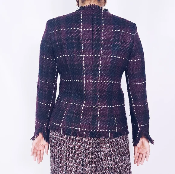 Calvin Klein Tweed Plaid Jacket - Picture 3 of 7